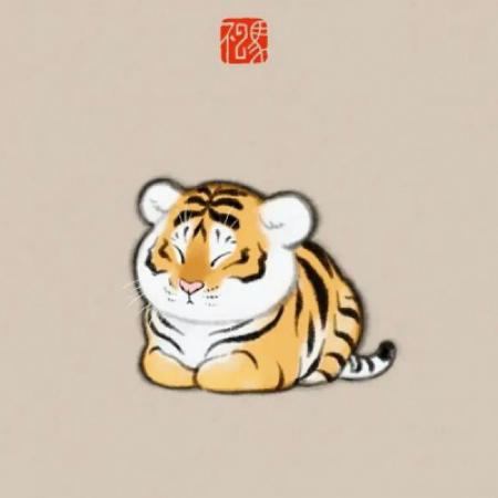 手绘可爱老虎头像