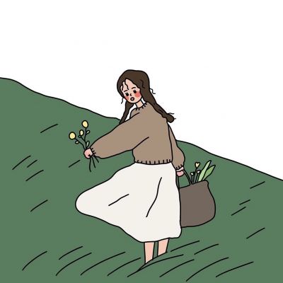头像卡通高冷女生手绘