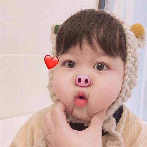 干饭情侣头像小孩拿碗