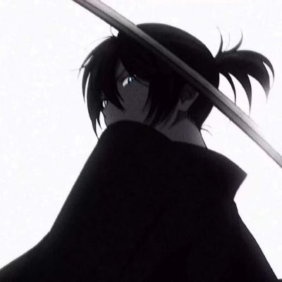 日系动漫头像黑白男