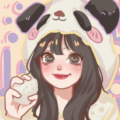 橙色系女生头像可爱卡通