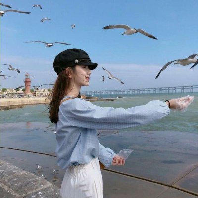 高清蓝色系女头像