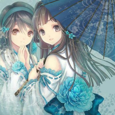 动漫女头像遮住半张脸