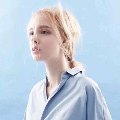 绝美蓝色系女头像挡脸