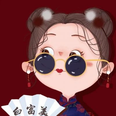 2023一家四口卡通头像红色