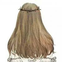 头像卡通女生背影
